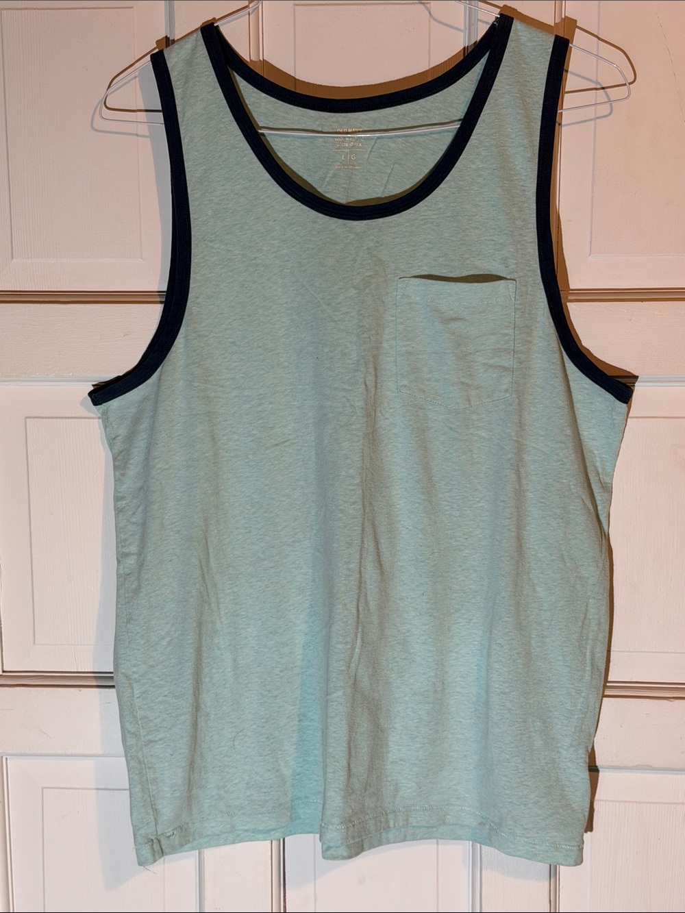 Old Navy Men's Light Mint Tank Top with Contrast Trim